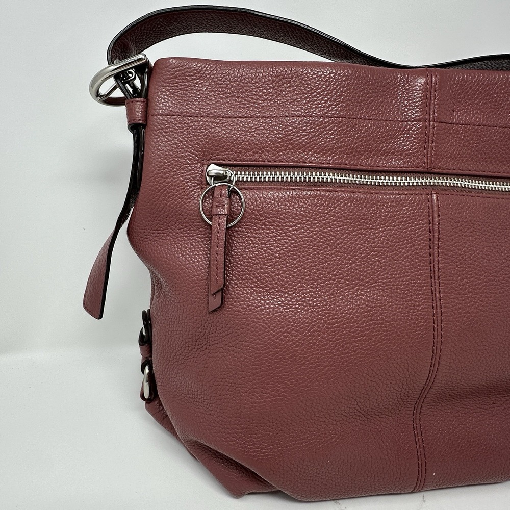 Coach Pebbled Leather Crossbody in Wine - Picture 10 of 16